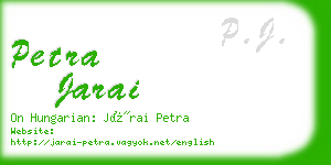 petra jarai business card